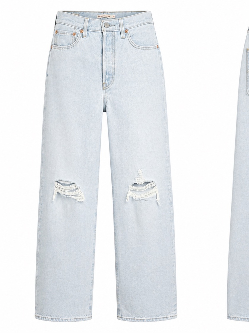 Levi’s Ribcage Straight Ankle Jeans 27 Light Wash Distressed High Rise